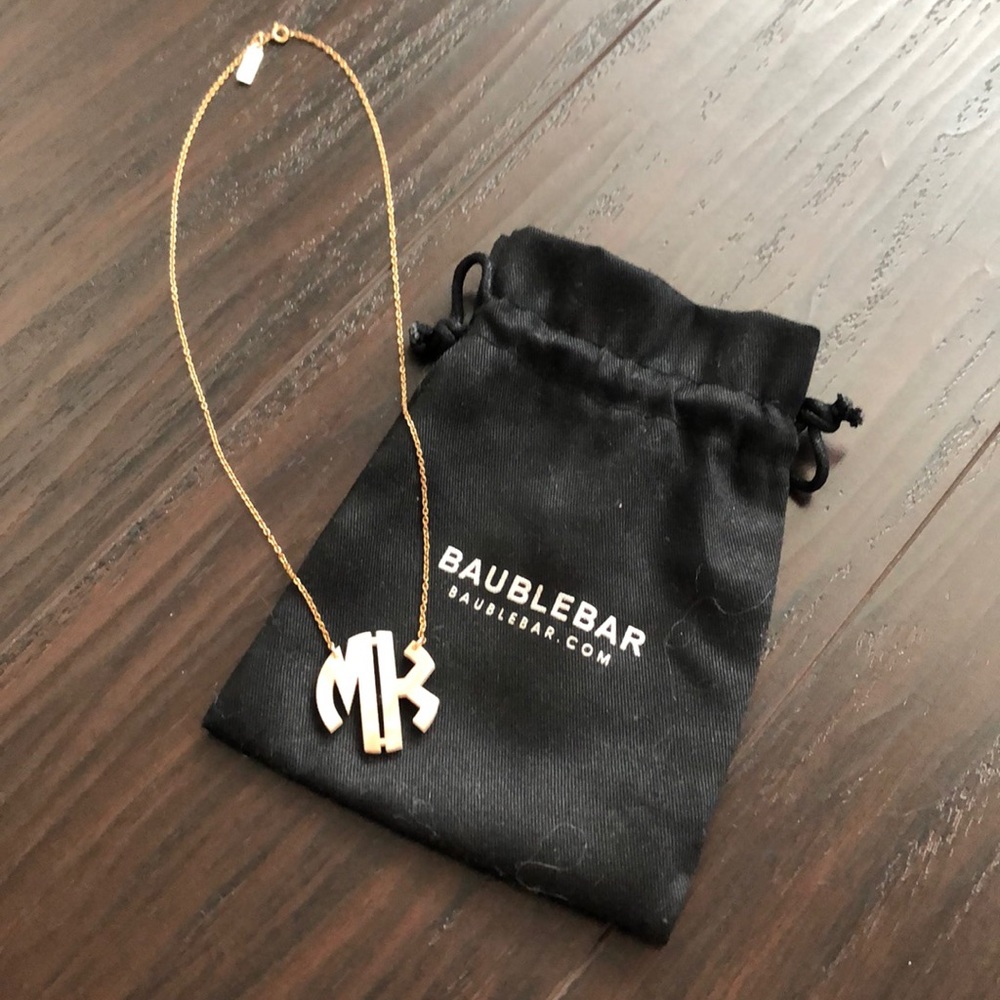 BaubleBar Acrylic Initial Necklace (MK)